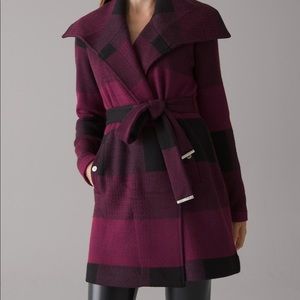 Long Sleeve Plaid Sweater Coat